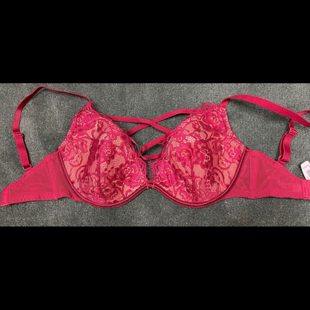 NWT Burgundy Lace Bra- 30DDD